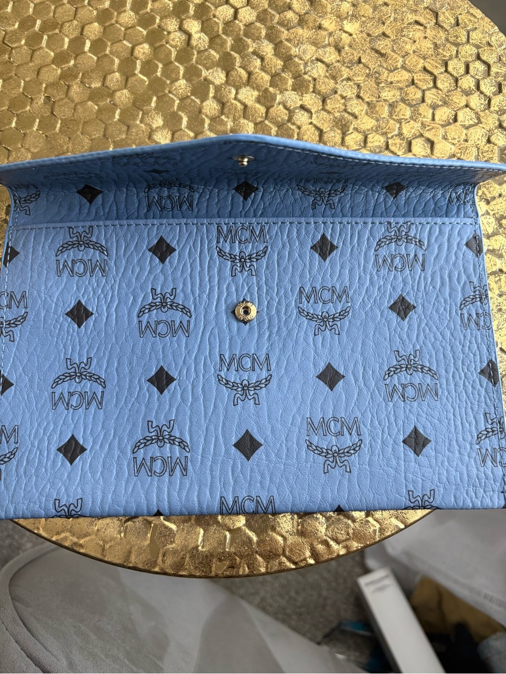 MCM Blue Logo Envelope Clutch/Wallet/Pouch GWP - Picture 2 of 4